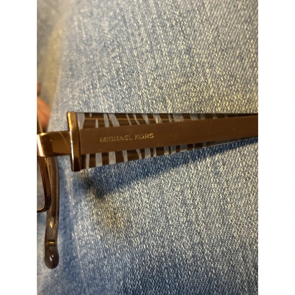 MICHAEL KORS Zebra Stripe Side With Metal Front Frame Women's Eyeglasses MK499